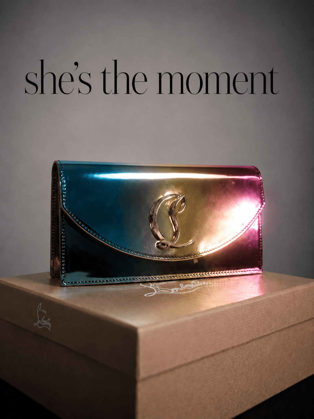 Christian Louboutin Metallic Specchio Boreal Loubi54 Chain Clutch · Orig. $1,782